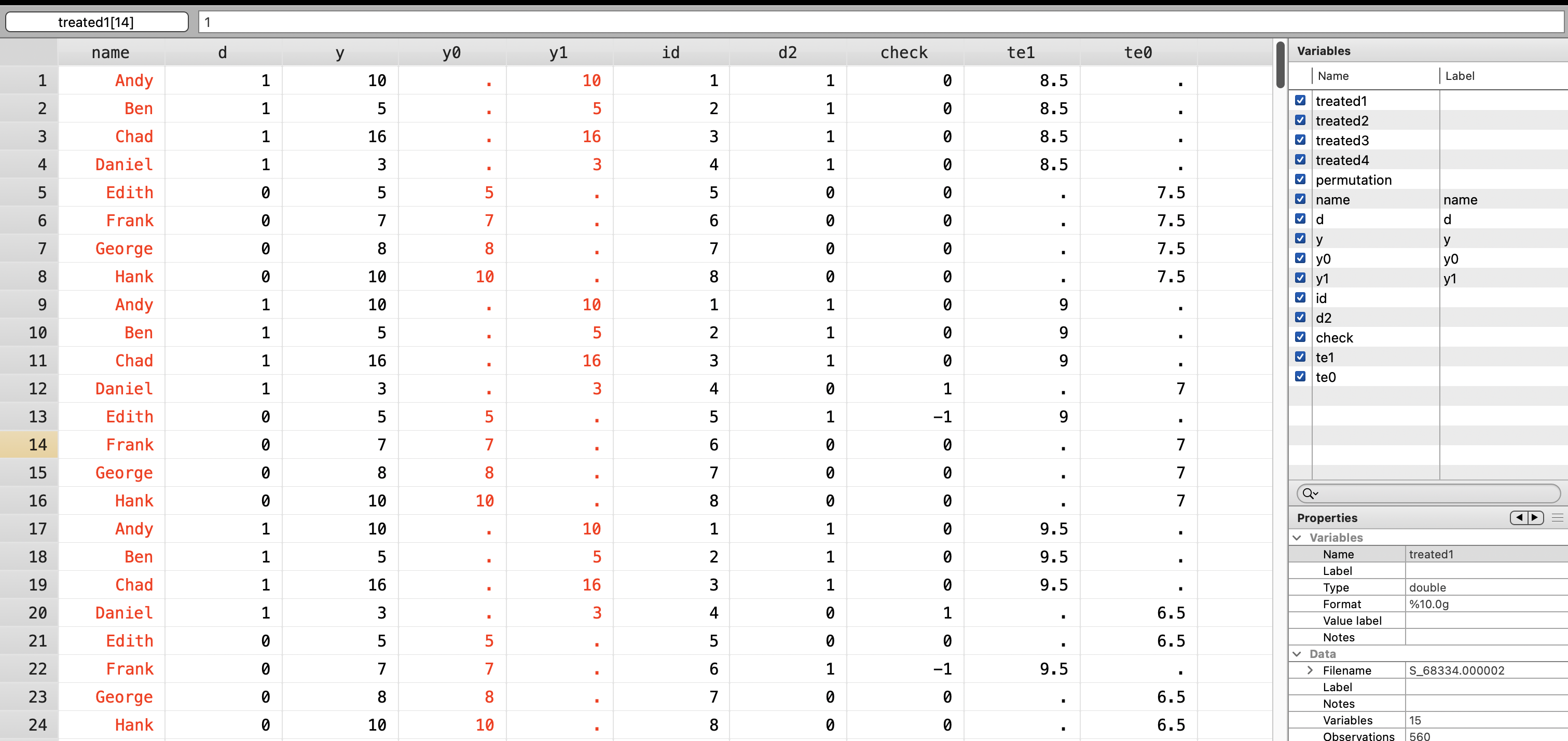 Get the average treatment effects by permutations